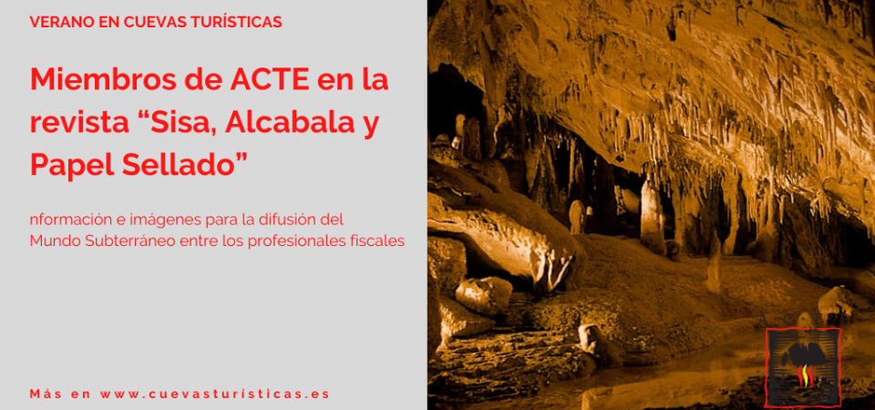 Miembros de la Asociación de Cuevas Turísticas Españolas, en la revista “Sisa, Alcabala y Papel Sellado”